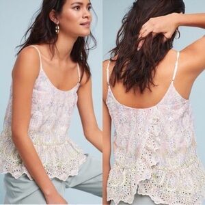 Anthropologie Feather Bone Gemma eyelet camisole tank 2